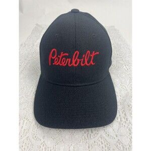 PETERBILT Black Adjustable One Size Fits Most Baseball Cap Hat EUC